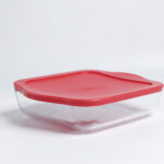 قالب زجاج مربع حجم صغير بغطاء سيلكون